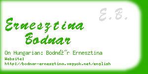 ernesztina bodnar business card